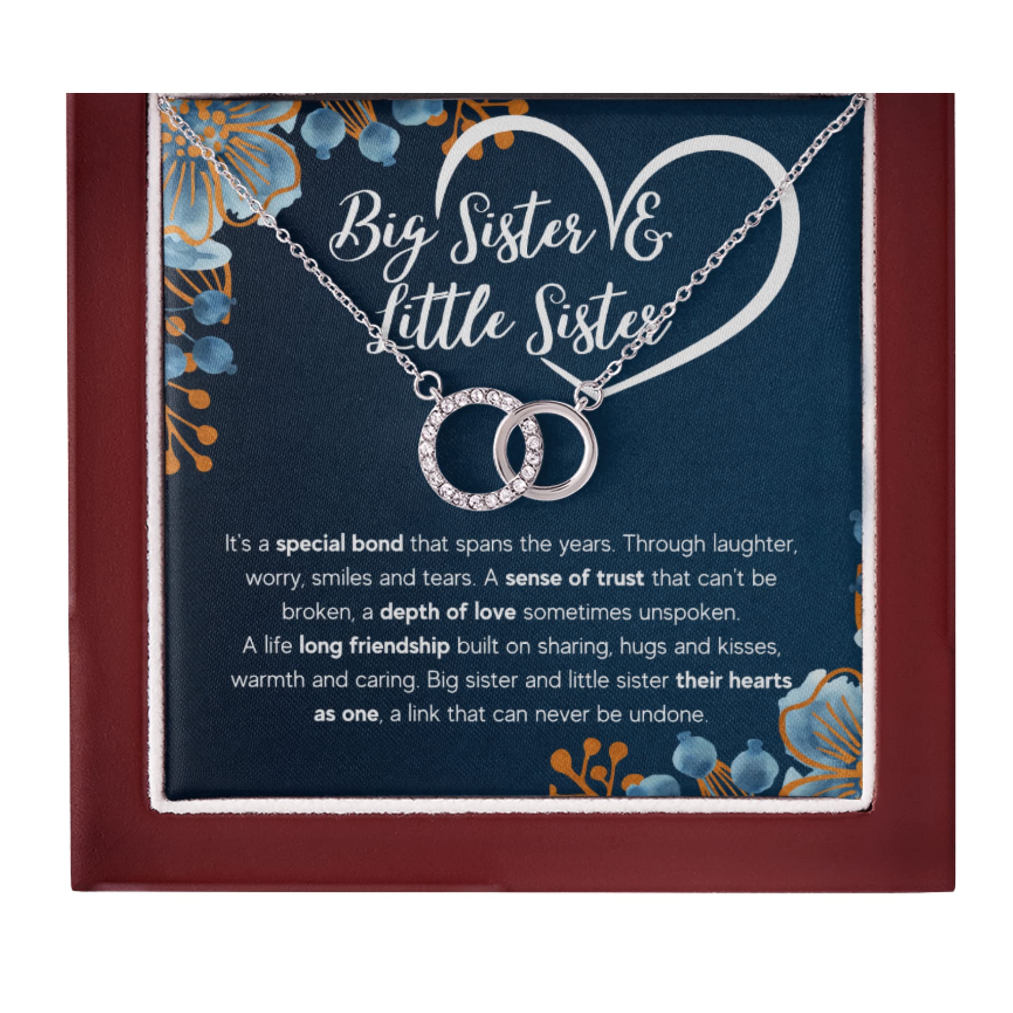 Best Sister Necklace Set for 2 - Big Sister & Little Sister Matching Jewelry with Message Card & Gift Box | Birthday Gifts for Women, Sisters | Perfect for Anniversaries, Christmas & Special Occasions
