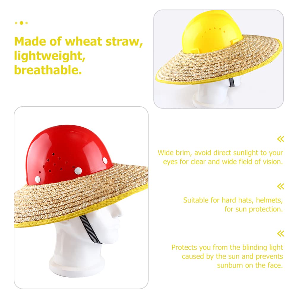 iplusmile Sombrero Hard Hat Sun Shade - Straw Helmet with Wide Brim for Sun Protection - Ideal for Construction Workers, High-Altitude Work, and Outdoor Activities like Climbing, Hiking, and Gardening