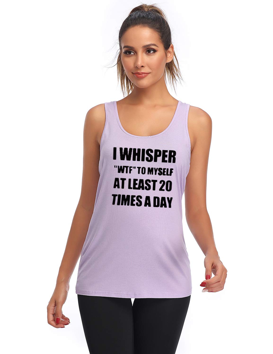 Funny Saying Racerback Tank Tops for Women - Sleeveless Workout Shirts for Fitness & Gym - Perfect for Yoga, Running & Summer Casual Wear