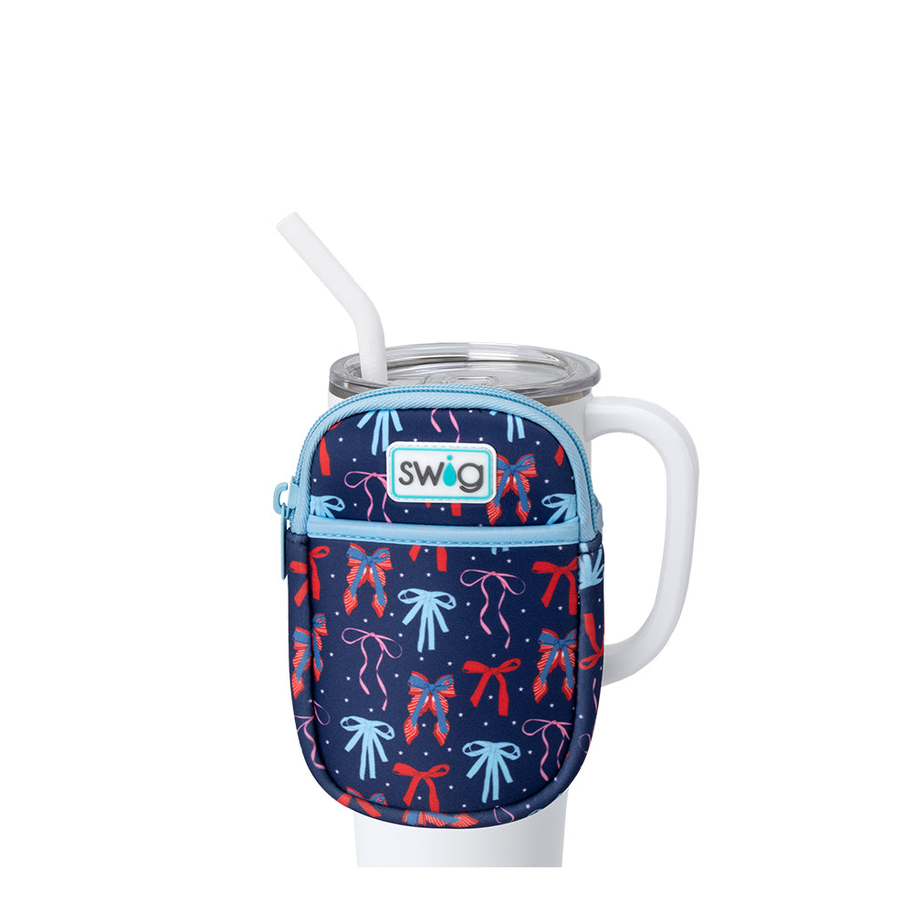 Miss Independence Mega Mug Pouch - Large Insulated Coffee Cup Holder for Women - Perfect for Travel, Work, Gym & Outdoor Activities