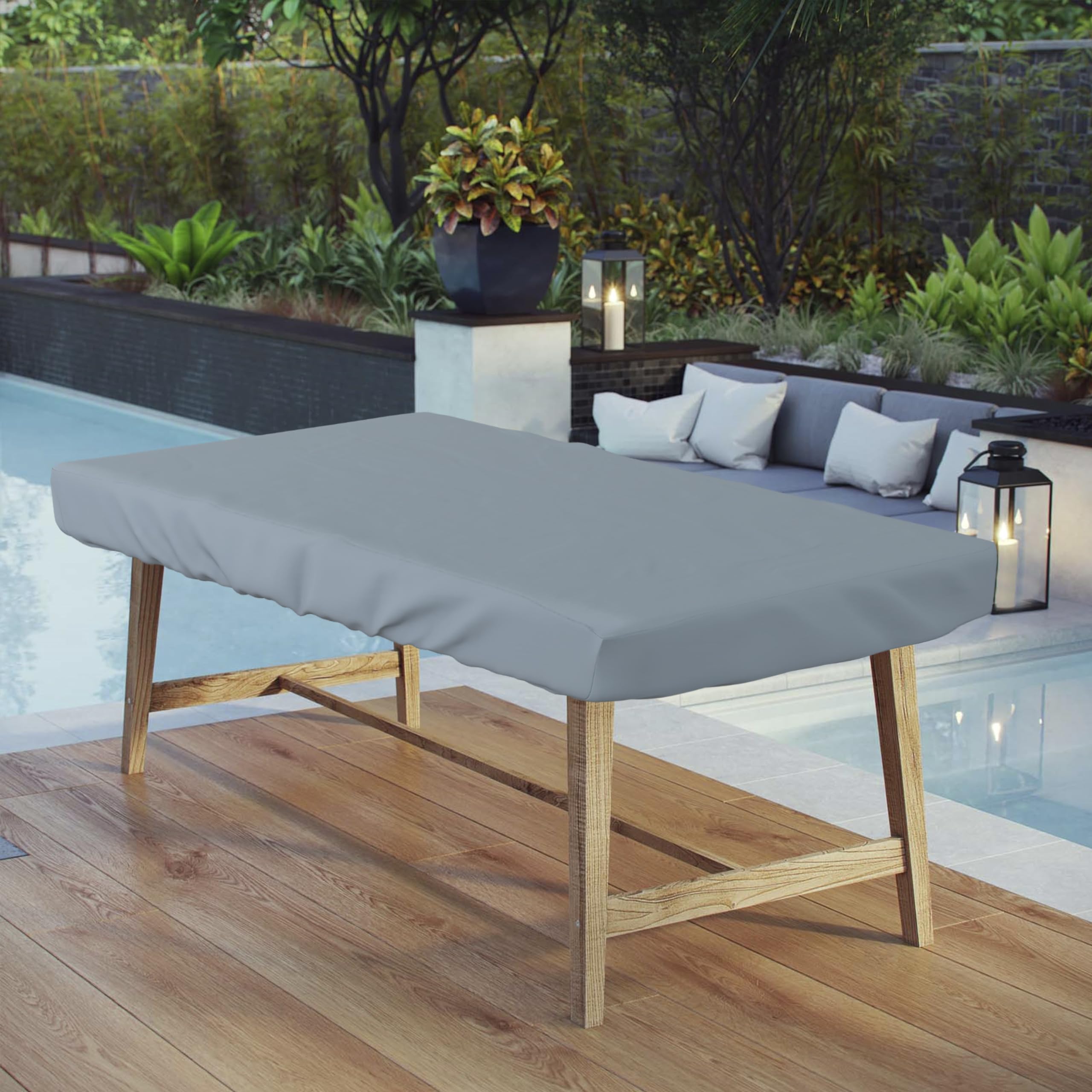 Heavy Duty 18 Oz Waterproof UV Resistant Rectangle Table Cover - 85