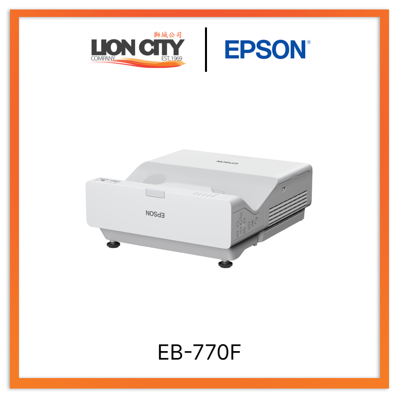 Epson EB-770F Laser UST Ultra Short Throw Projector - 4K UHD, 5,000 Lumens for Home Theater, Office Presentations & Gaming