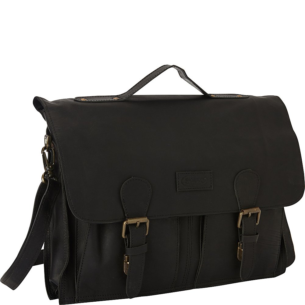 Sharo Genuine Leather Messenger Bag for Laptop - Soft & Durable Business Briefcase (Black) - Perfect for Office, Work, Travel & Daily Commute