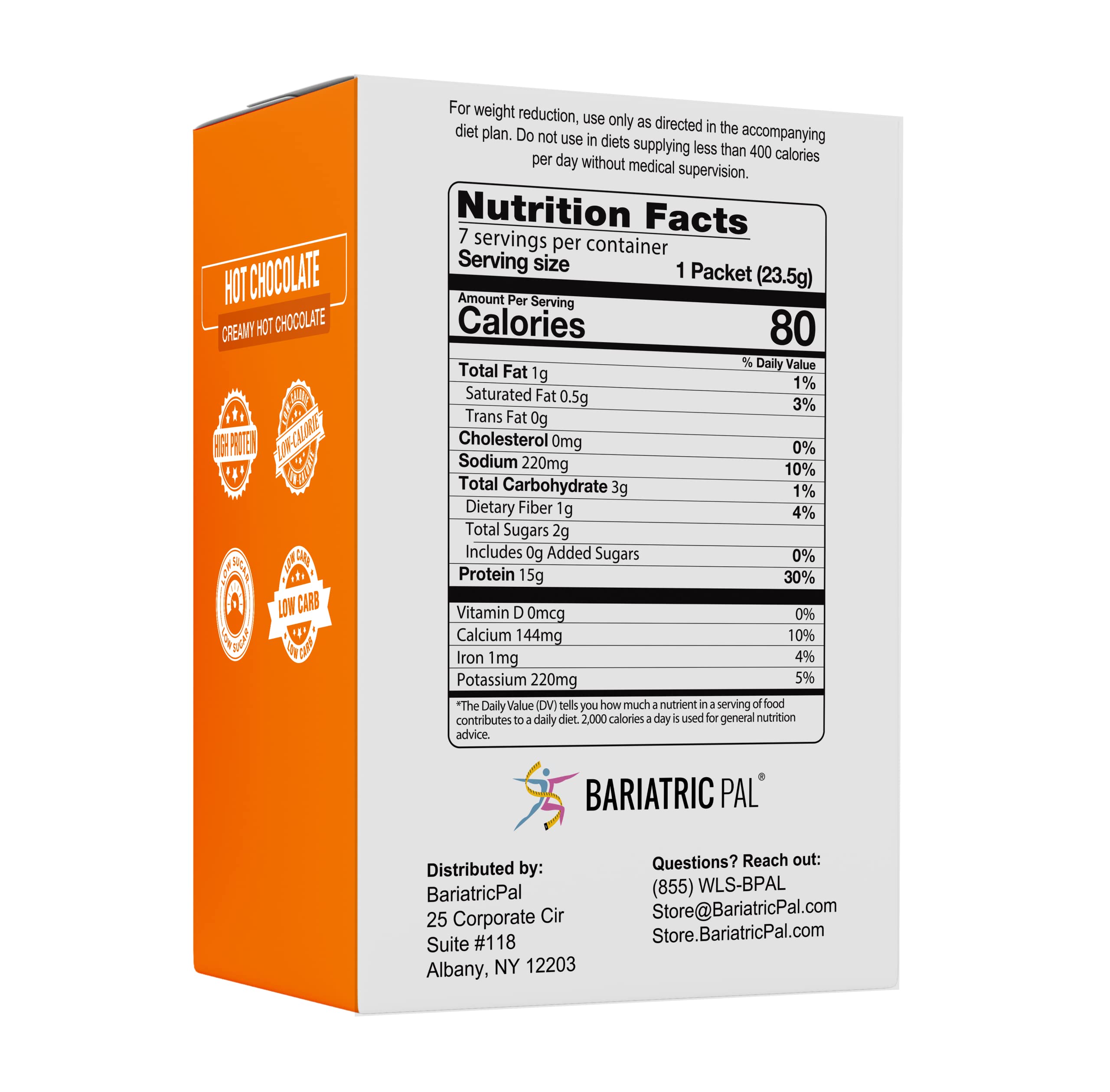 BariatricPal Hot Chocolate Protein Drink - Classic Hot Chocolate Flavor, High Protein Meal Replacement, Low Carb & Sugar Free (6-Pack) - Perfect for Weight Loss, Post-Workout Recovery & Keto Diet