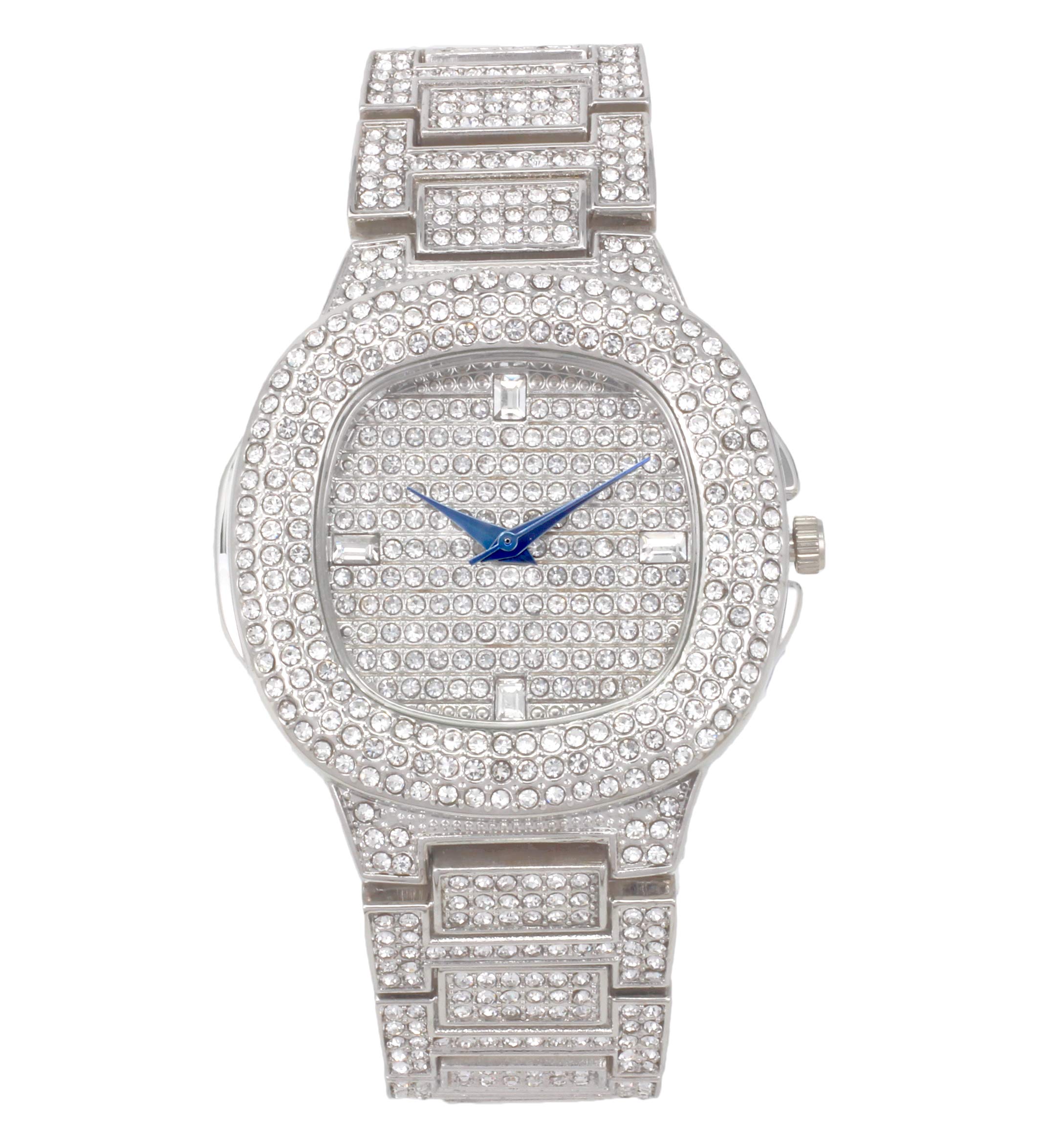 Luxury Charles Raymond Bling Hip Hop Iced Out Watch - Full Diamond Dial & Bracelet - 8967/ST10266 - Perfect for Nightlife, Parties & Special Occasions