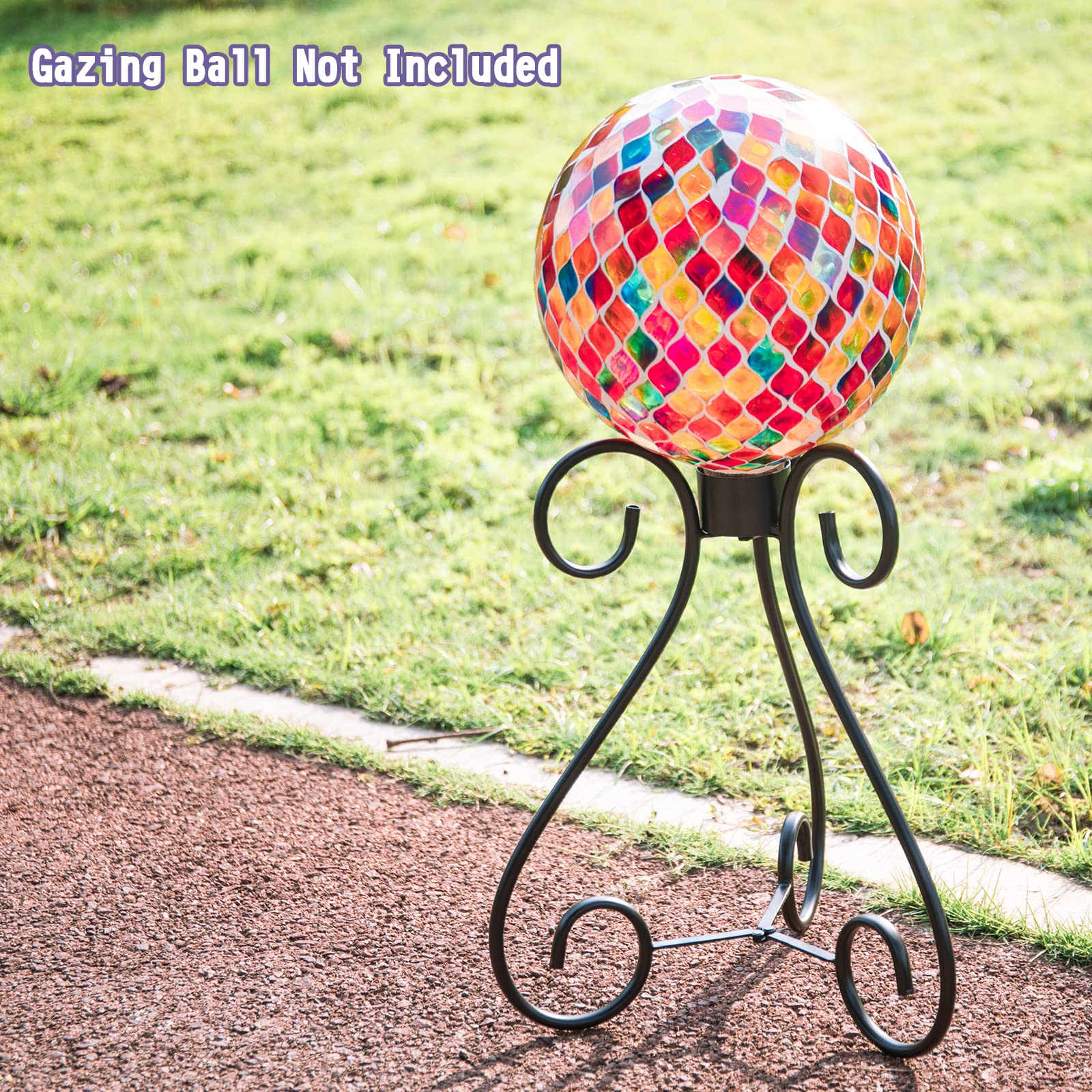VCUTEKA 10-12 Inch Metal Gazing Ball Stand - Black 16