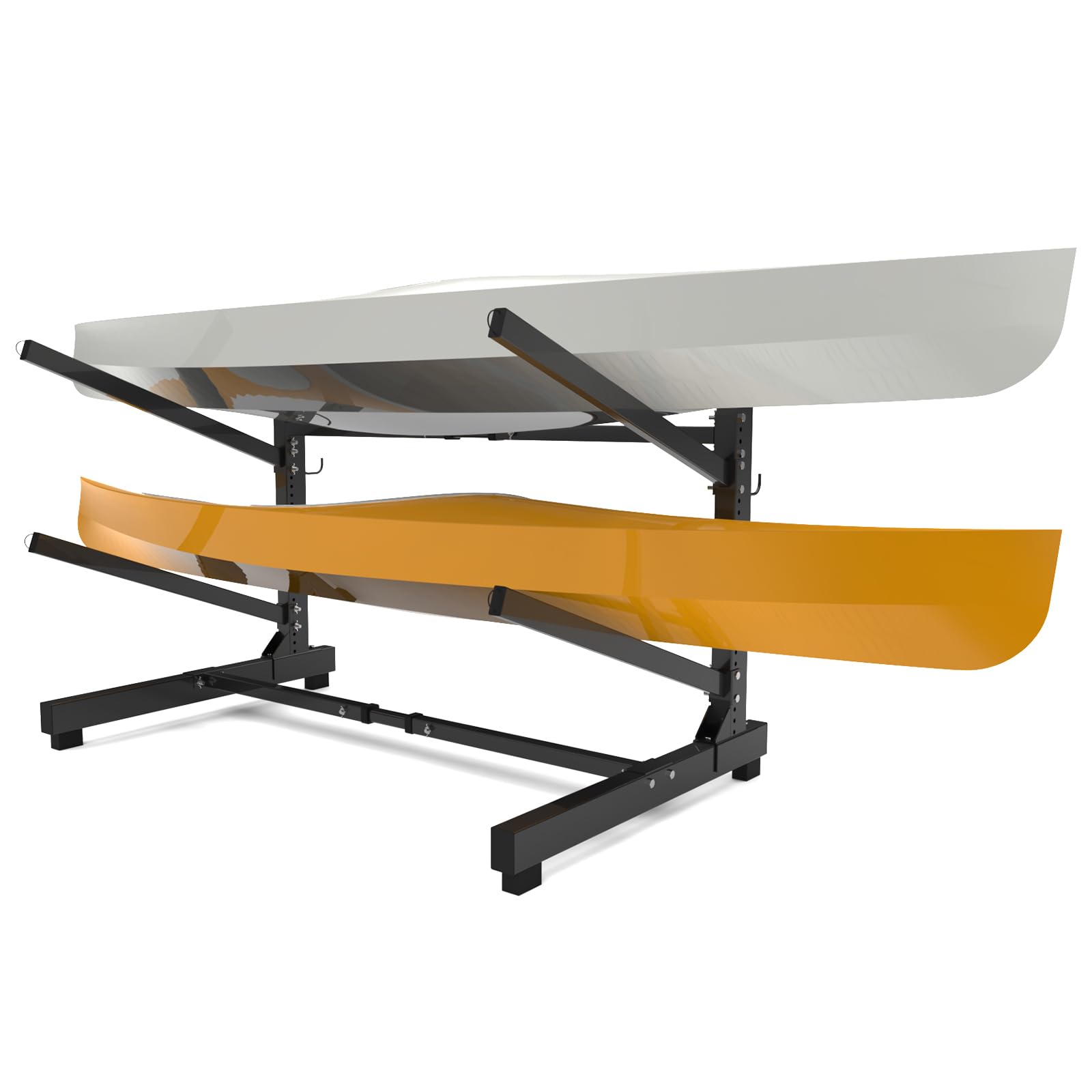 Heavy Duty Adjustable Freestanding Kayak and Canoe Storage Rack - One-Sided SUP Stand for Indoor, Garage, Shed & Dock - Weatherproof Outdoor Kayak Holder for Easy Organization & Space Saving