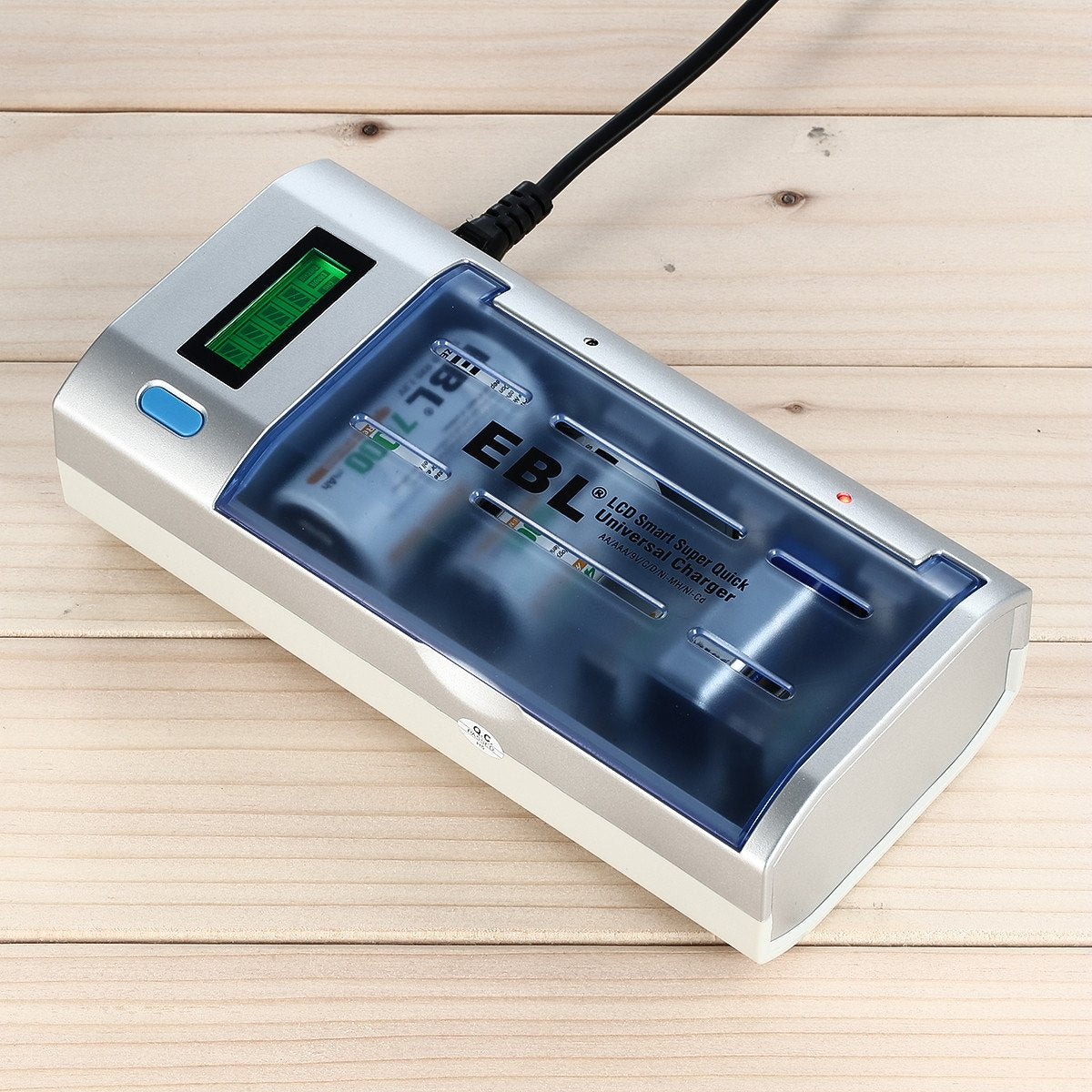 EBL 906 LCD Smart Battery Charger for C & D Rechargeable Batteries - Fast Charging with Digital Display - Perfect for Toys, Flashlights, and Home Electronics