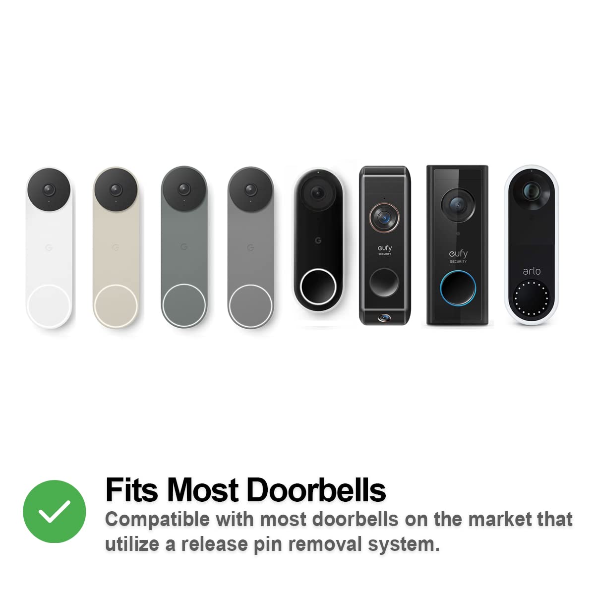 Security Pin Key Release Removal Tool Kit - Compatible with Arlo, Eufy, Nest Video Doorbells (All Wired & Wireless Models) - 3 Pack for Easy Installation & Maintenance