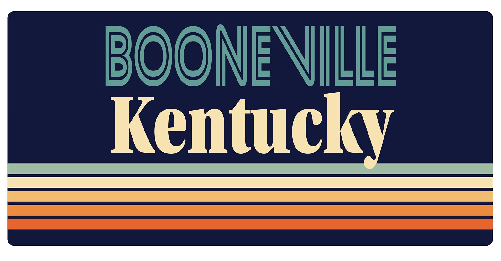 Booneville Kentucky Retro Fridge Magnet 5 x 2.5 Inch - Vintage Souvenir for Refrigerators, Metal Cabinets & Office Decor