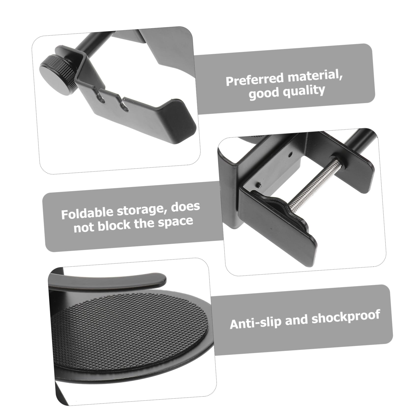 OSALADI 7-Piece Rotatable Headphone Stand & Cup Holder Set - Universal Headset Clamp for Desk, Gaming, Office, and Home Organization