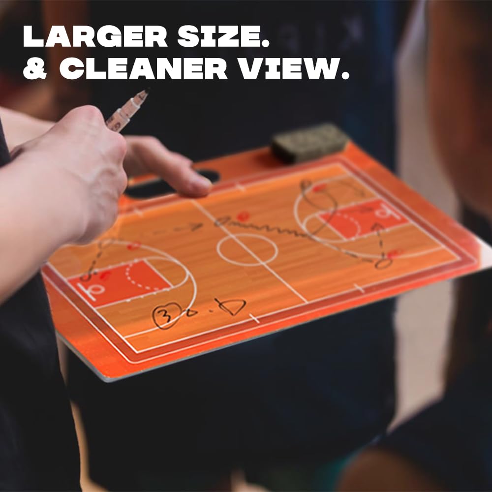 1NMORE Basketball Dry Erase Clipboard - Double Sided Coaching Board with Markers for Basketball Practice