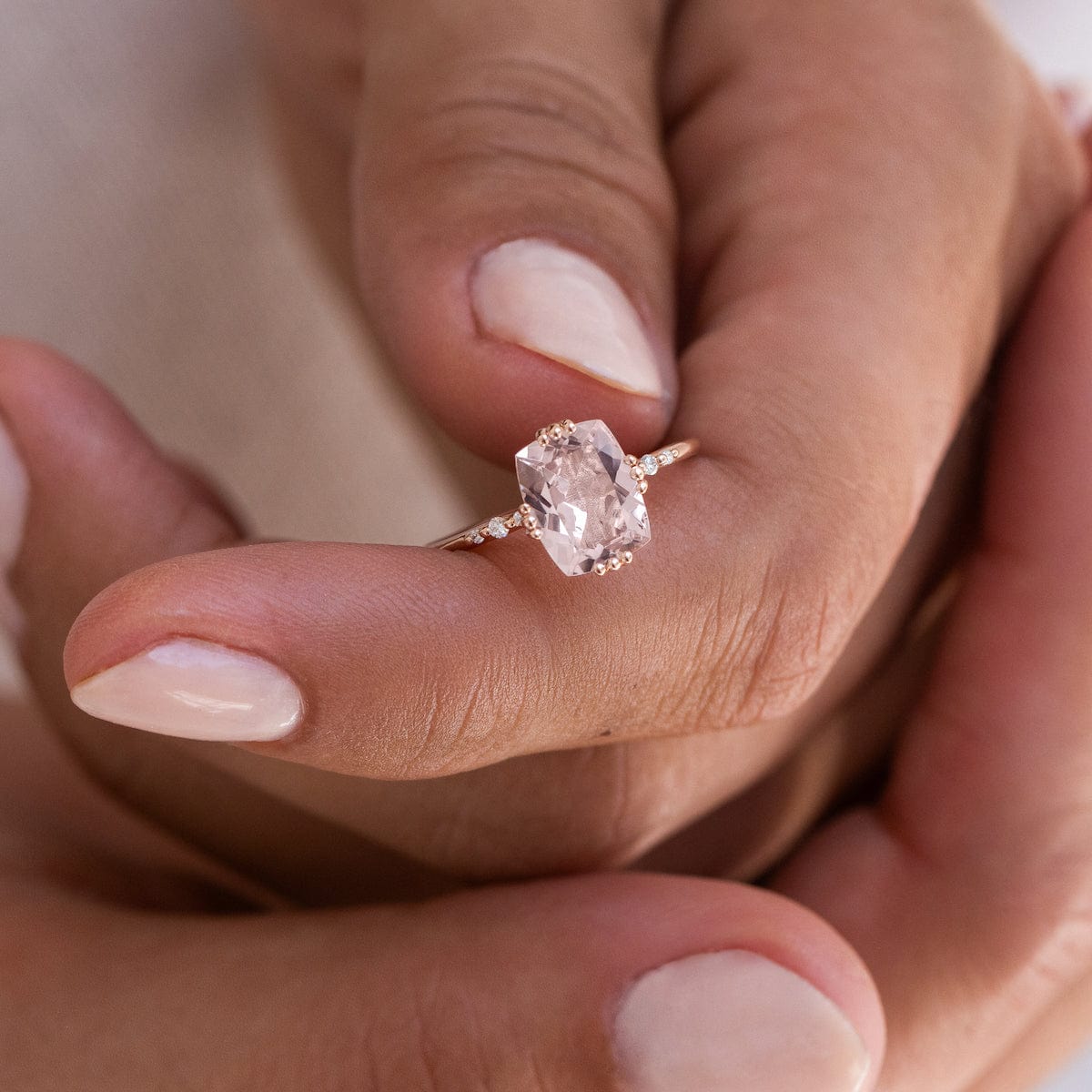 Stunning Morganite Ring with Starry Cushion Cut - Perfect for Engagement, Anniversary & Romantic Gifts