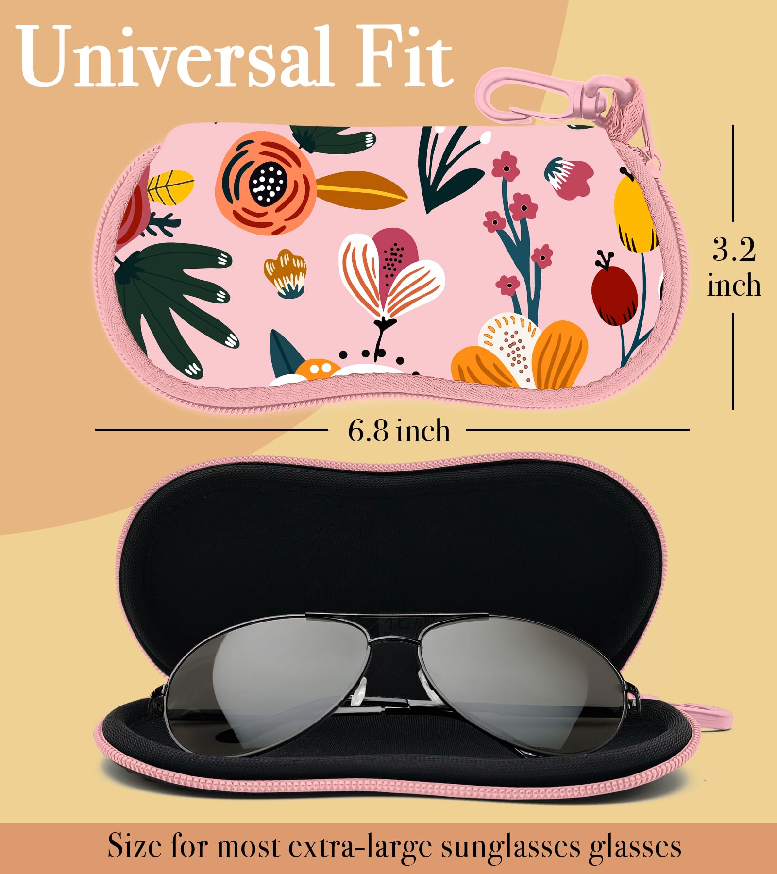 Cute Kawaii Sunglasses Case for Women & Girls - Soft Eyeglass Pouch for Travel & Daily Use