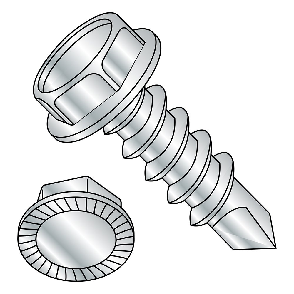 Self-Drilling Screws Zinc Plated, Hex Washer Head - Pack of 50 for DIY & Metal Projects