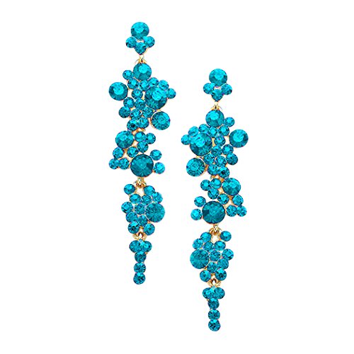 Aqua Blue Gold Tone