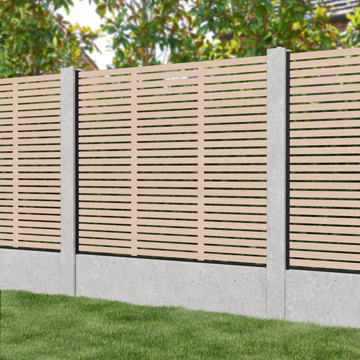 Aspen Composite Fence Panel for Existing Concrete Posts - Durable Privacy Fencing Solution for Backyard, Garden, and Pool Areas