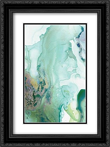 PI Studio 15x18 Inch Black Ornate Framed Double Matted Museum Art Print - Mint Bubbles III Wall Decor for Living Room, Bedroom & Office | Elegant Home Decor Gift Idea