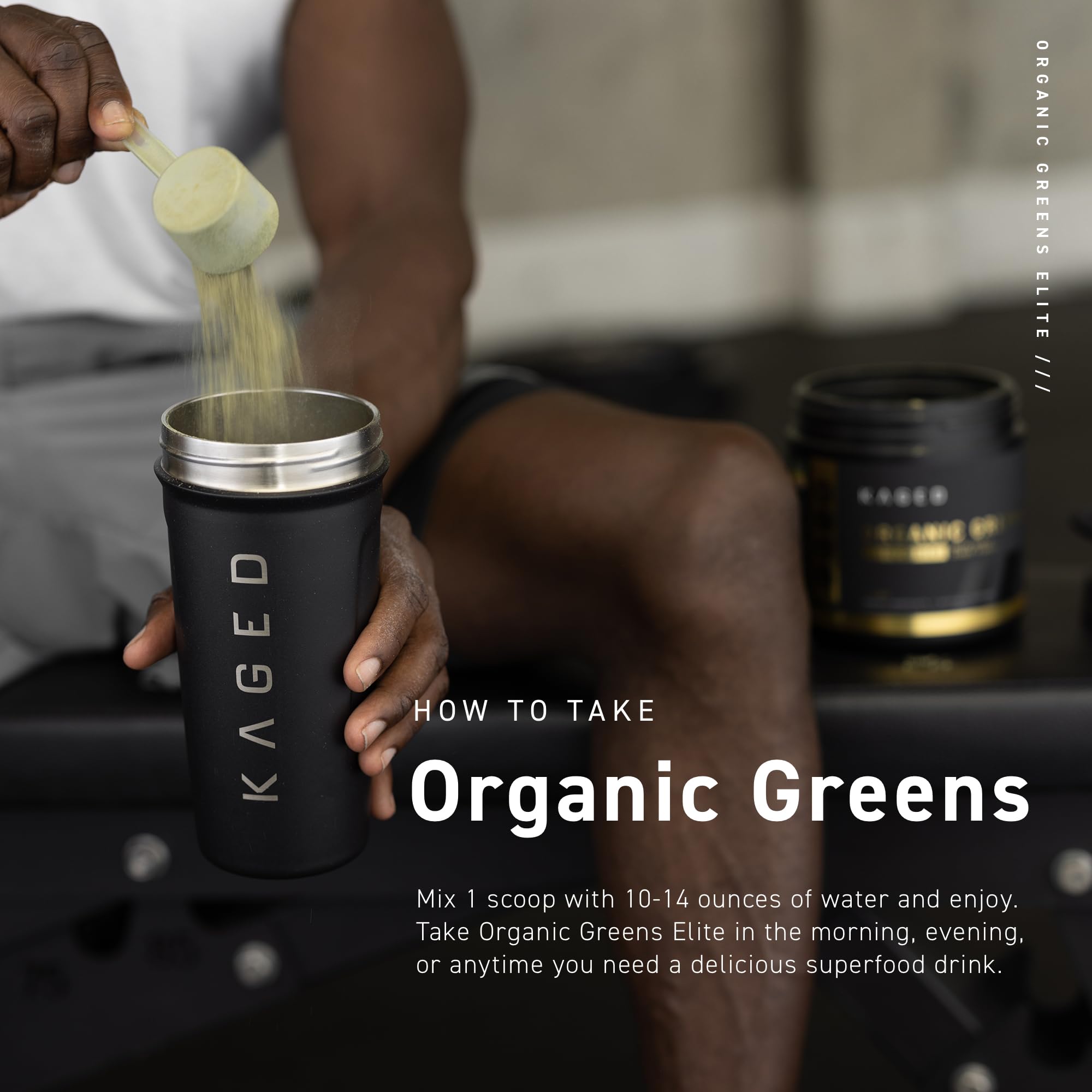 Kaged Organic Greens Elite Superfood Powder with Apple Cider Vinegar, Adaptogens, Prebiotics, Vitamins & Minerals - Berry Flavor, 30 Servings for Daily Energy & Gut Health | Perfect for Smoothies, Shakes & Wellness Routines