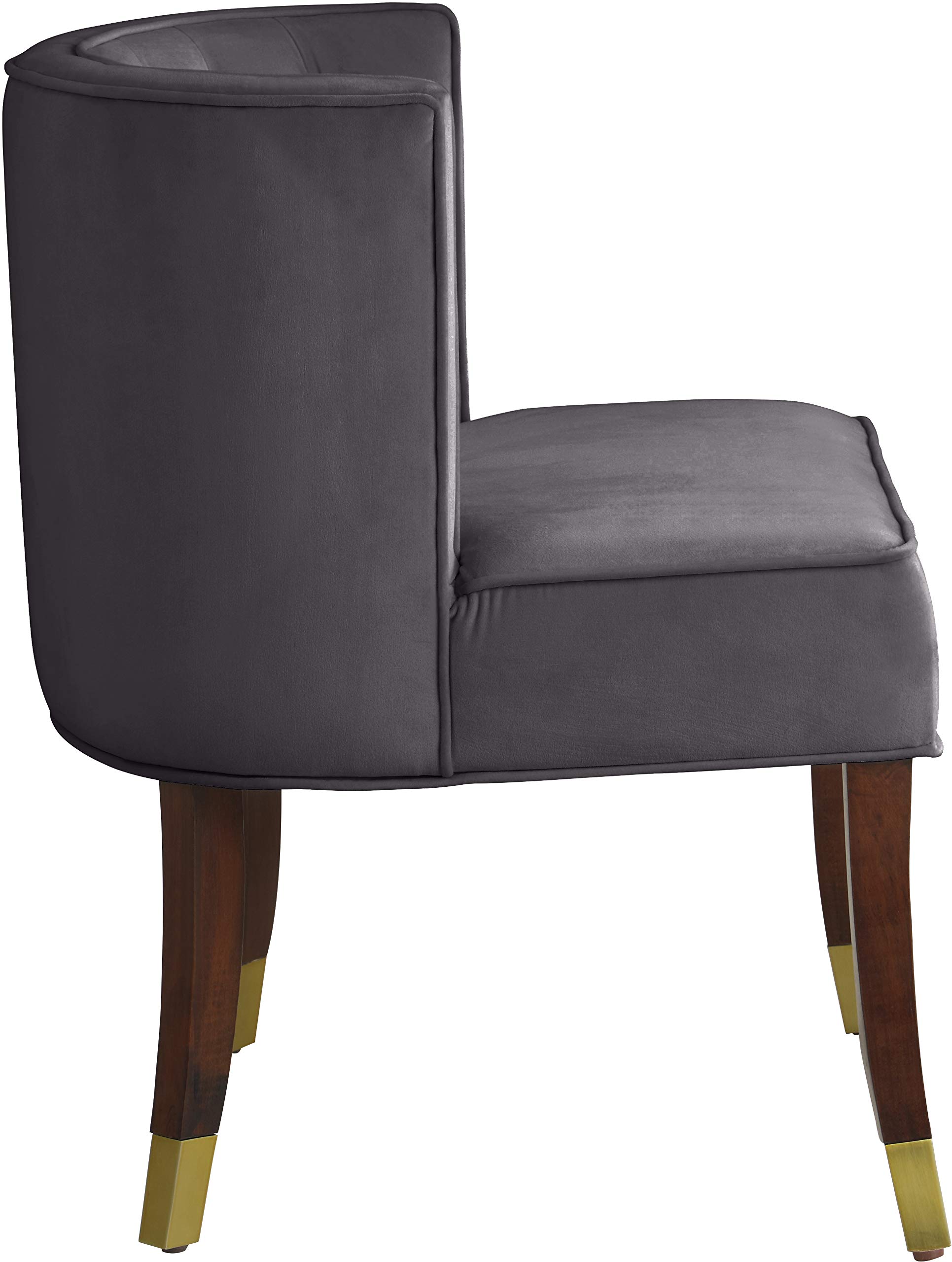 Modern Velvet Upholstered Dining Chairs Set of 2 - Tufted Back & Metal Legs Contemporary Design for Dining Room, Kitchen, or Home Office - 24