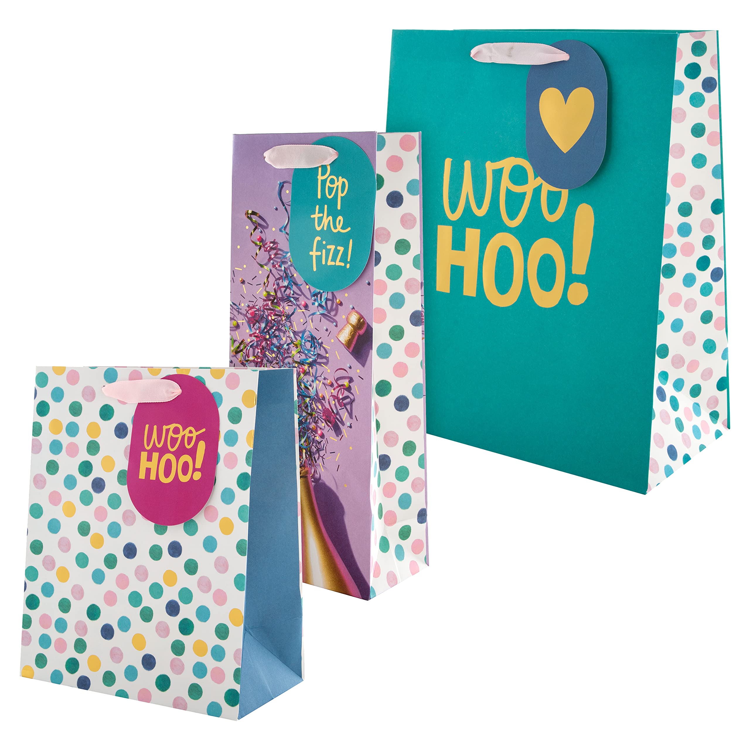 Hallmark Gift Bag & Tag Bundle - 3 Designs for Birthdays, Parties & Gifting