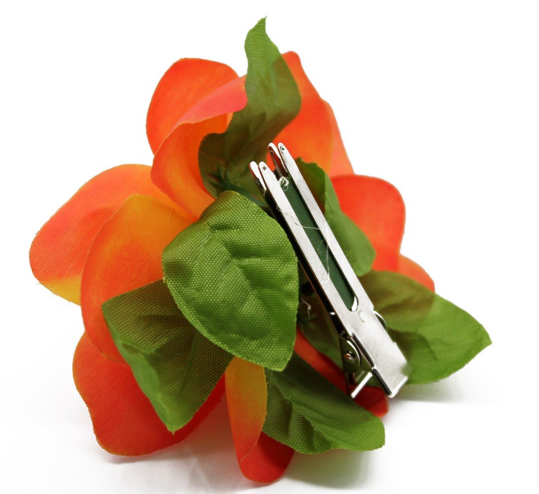 Hawaiian Luau Party Artificial Fabric Gardenia Hair Clips for Women - Tropical Flower Hair Accessories for Beach, Summer, and Hawaiian Theme Parties