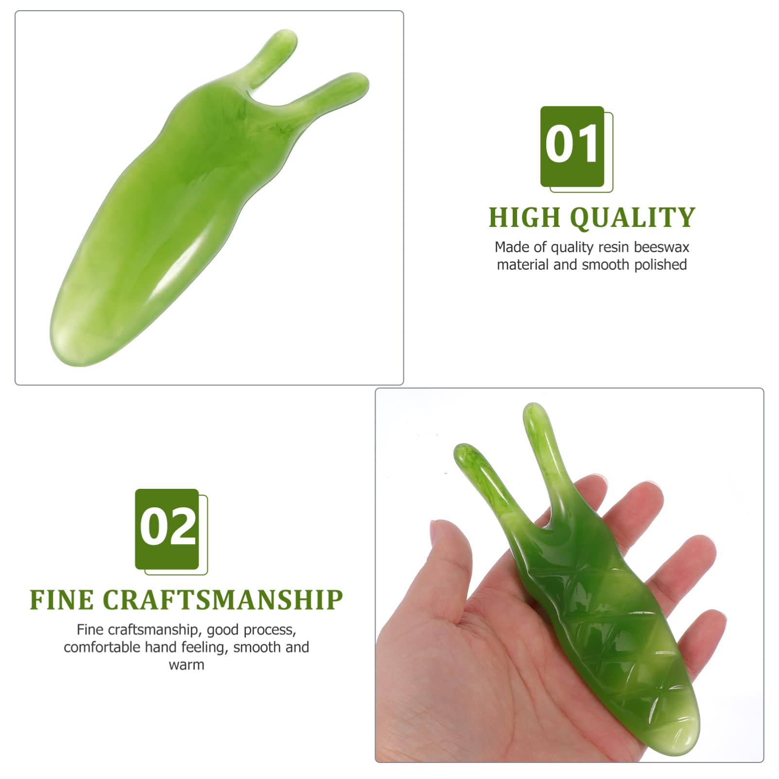 Natural Resin Nose Massager Set - 3pcs Two-Pronged Nose Scrapers & Gua Sha Facial Tools with Jade Stone for Sinus Relief, Acne Treatment & Facial Massage | Perfect for Spa, Home Relaxation & Skincare Routine
