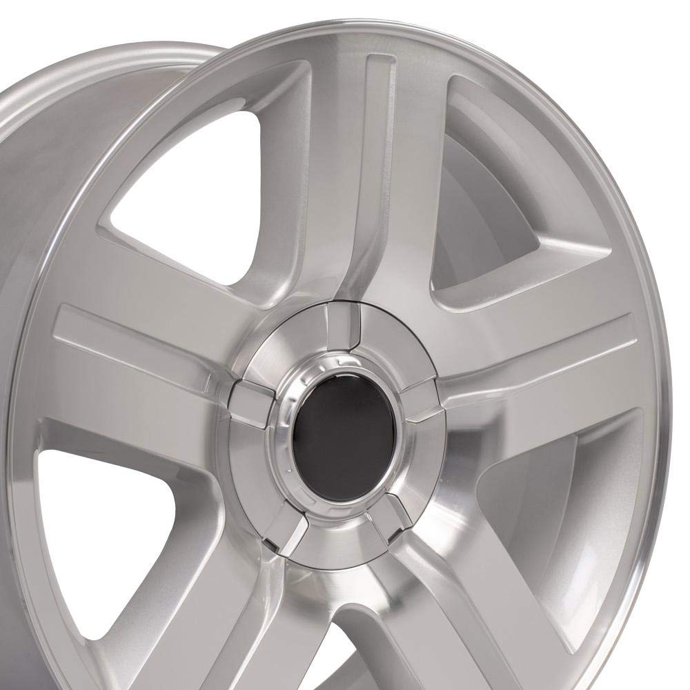 OE Wheels CV84 20 Inch Rims - 6x139.7 Bolt Pattern, 20x8.5 Gloss Silver Machined Wheels for Chevy Tahoe & Compatible Models - Perfect for Off-Roading, Street Performance & Custom Truck Upgrades