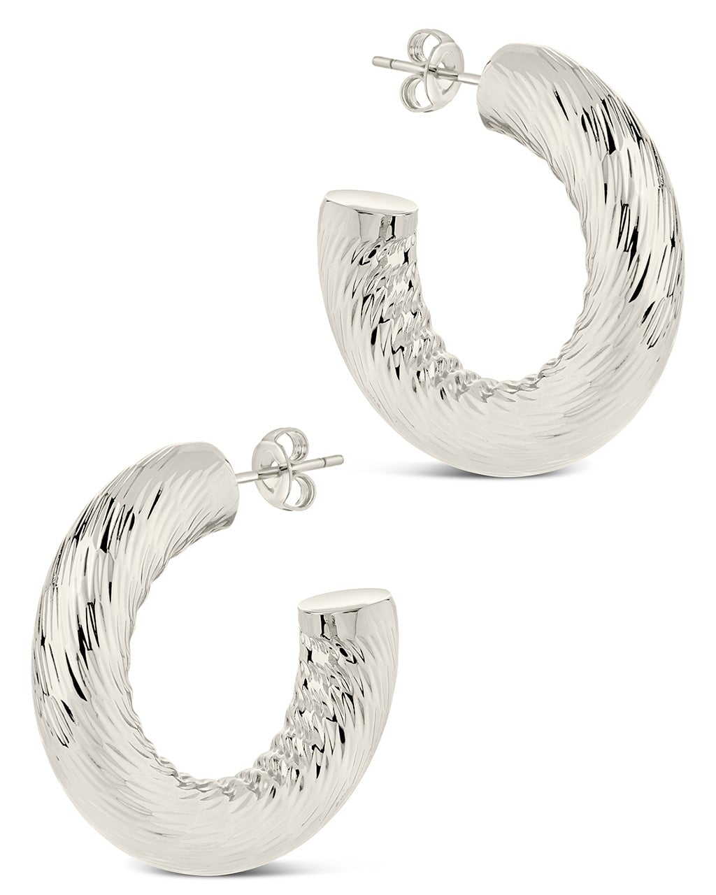 Pepper Textured Tube Hoop Earrings - Trendy Stainless Steel Dangle Earrings for Women | Perfect for Parties, Date Nights & Everyday Wear