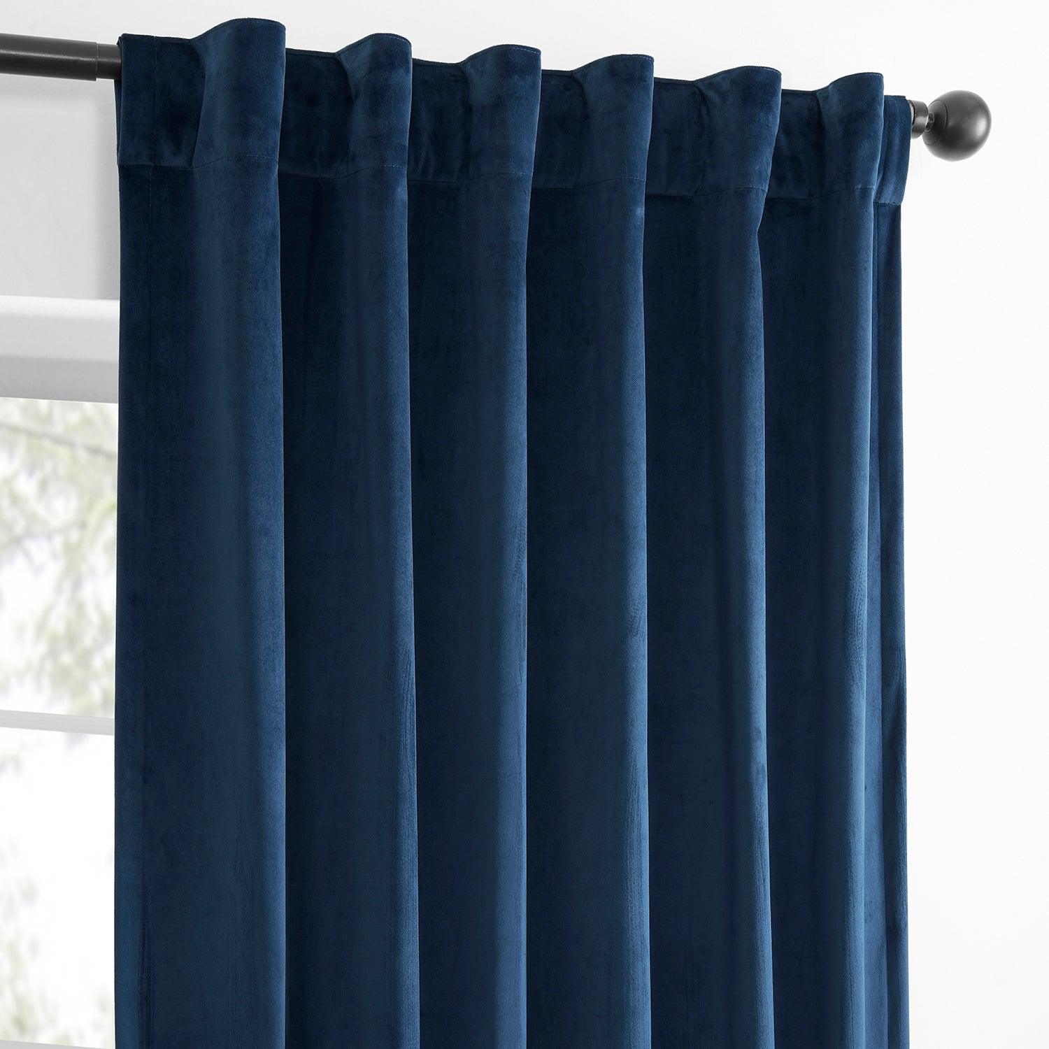 Deep Cobalt Blue Blackout Curtains - 2 Panels Set for Bedroom & Living Room - Soft Velvet Fabric for Light Blocking & Noise Reduction - Perfect for Home Theater, Nursery & Shift Workers