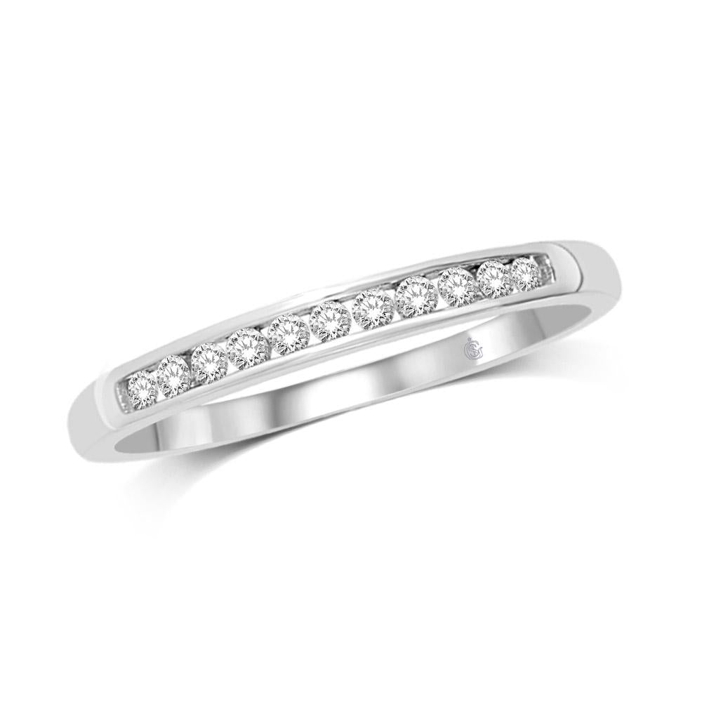 10K White Gold 0.20ctw Round Diamond Wedding Band for Women - Perfect for Bridal Jewelry, Anniversary Gifts & Special Occasions