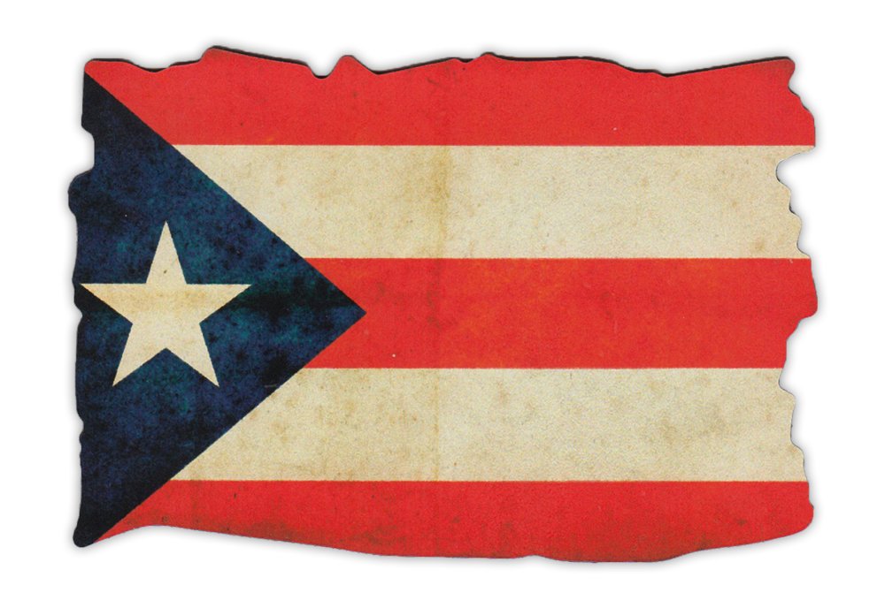 Puerto Rico Flag Magnetic Bumper Sticker - Weathered Look - 4.75x3in - Show Pride While Driving