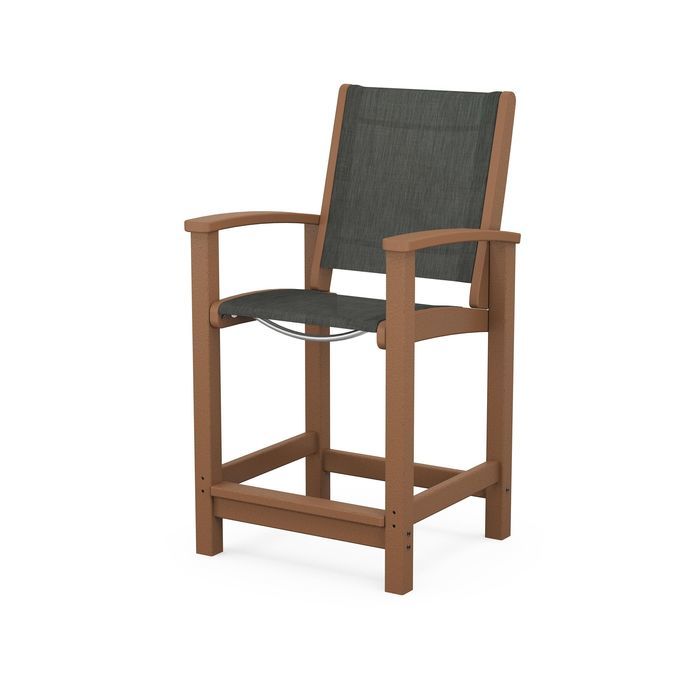 POLYWOOD Coastal Counter Chair - Durable Outdoor Bar Stool for Patio, Deck & Poolside - Weather-Resistant & Low Maintenance