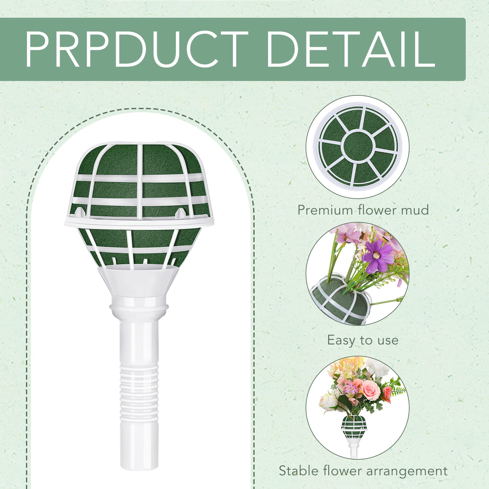 Zubebe 30 Pack Wedding Bouquet Holder Foam Floral Handle - Bridal Bouquet Holders for Artificial Flower Arrangement, DIY Wedding Decorations & Gardening Supplies - Perfect for Bridal Showers, Wedding Centerpieces & Home Decor