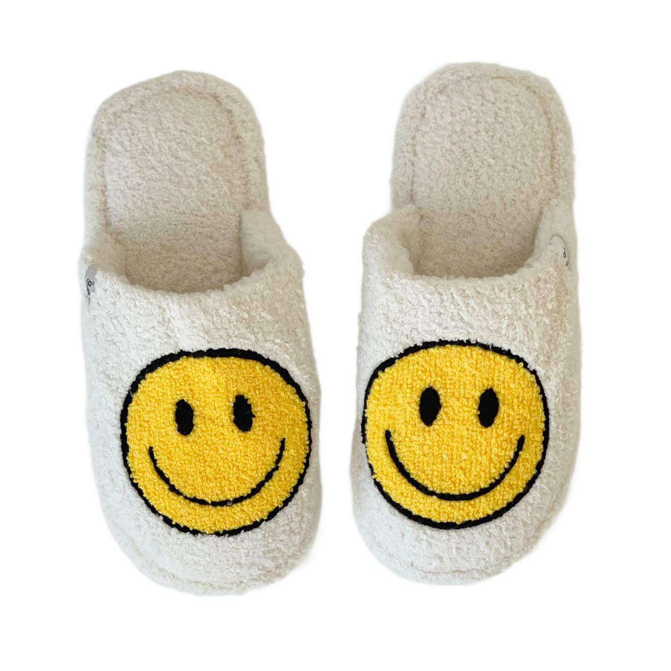 Happy Face Embroidered Luxury Soft Slippers for Women - Cozy Indoor House Shoes with Non-Slip Sole - Perfect for Home, Spa, and Relaxation