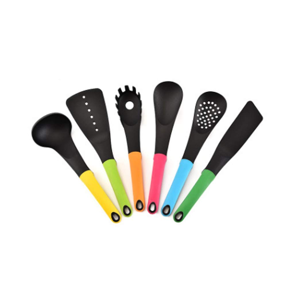 6-Piece Nylon Non-Stick Kitchen Utensil Set - Spatula, Spoon & Cooking Tools for Baking, Frying & Sauteing - Heat-Resistant & Scratch-Proof Kitchenware for Pots & Pans