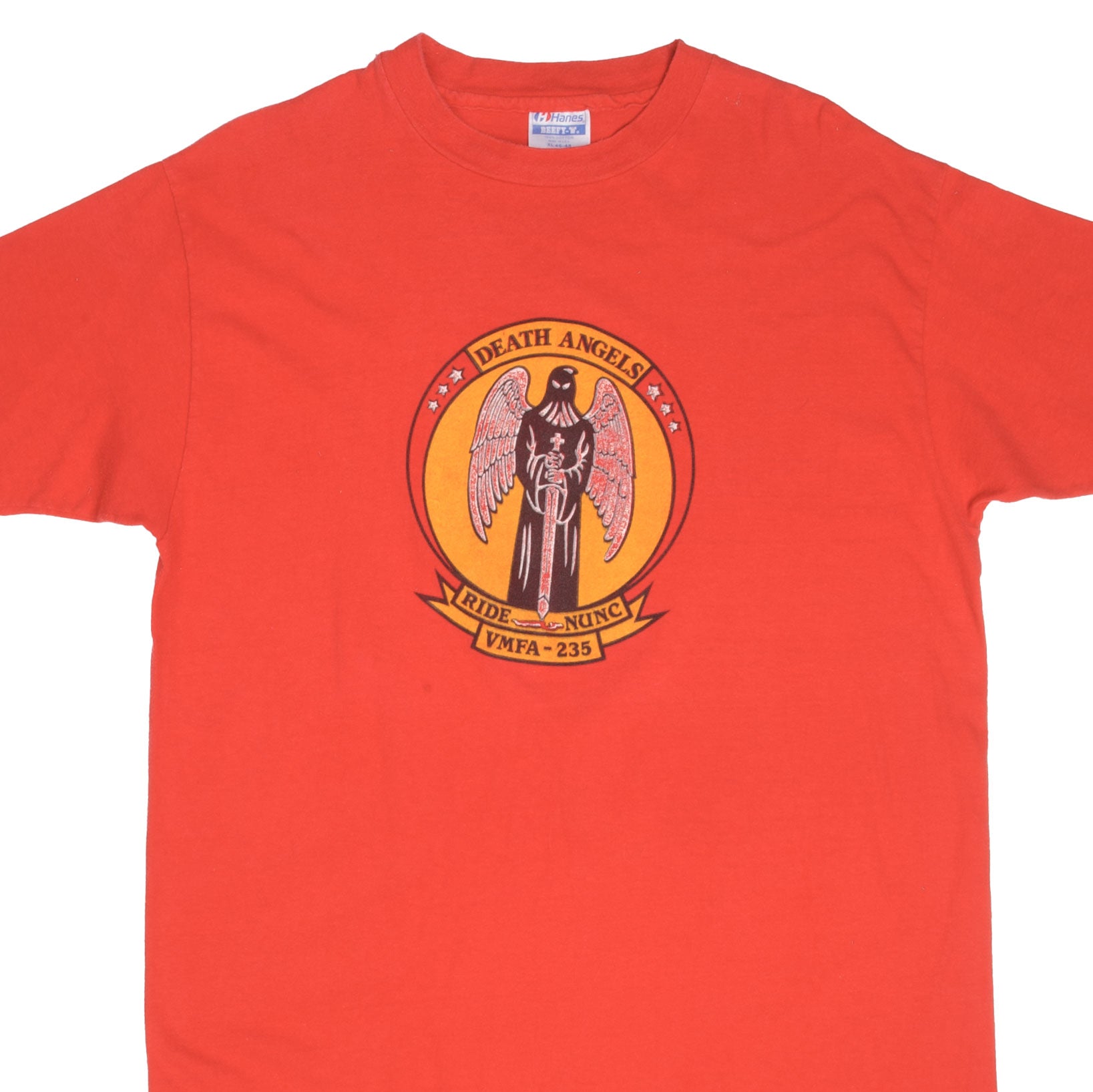 Vintage USMC Marines Death Angels VMFA 235 Graphic T-Shirt - Large Size - 100% Cotton - Made in USA - Perfect for Military Enthusiasts & Casual Wear