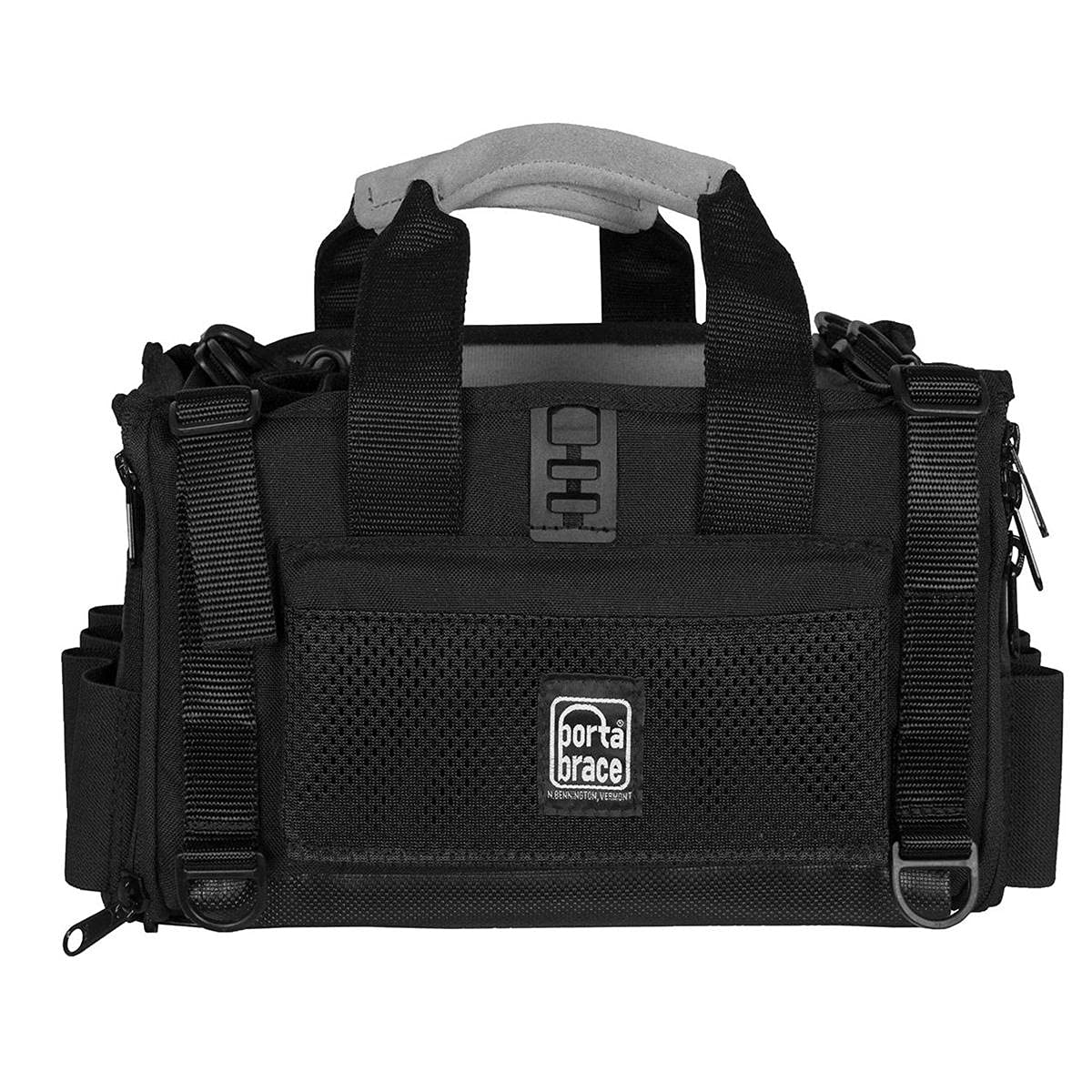 PortaBrace Silent Audio Organizer Bag for Sound Devices MixPre-6 Portable Recorder - Black/Platinum | Professional Sound Equipment Storage for Field Recording, Podcasting & Studio Use