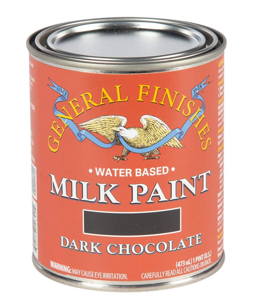 General Finishes Water Based Milk Paint - 1 Pint, Dark Chocolate - Perfect for Furniture Refinishing, Cabinets & DIY Home Decor Projects