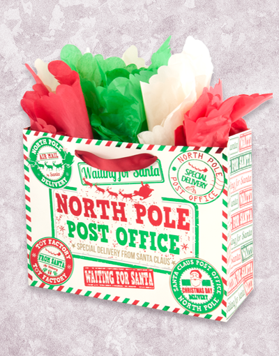 Christmas Gift Bags from The North Pole - Premium Holiday Party Favor Bags for Xmas Presents, Stocking Stuffers & Secret Santa Gifts