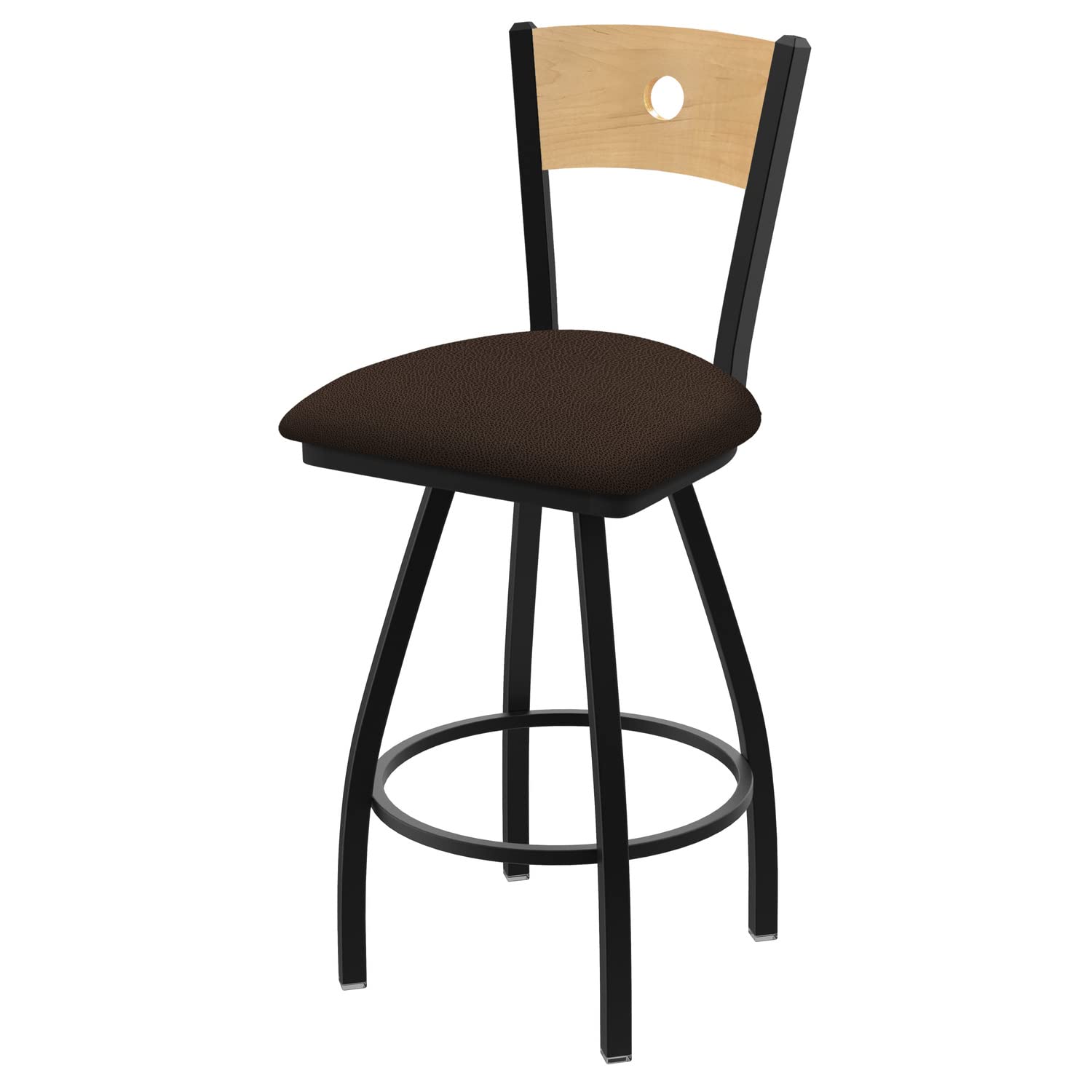 Holland Bar Stool Co. XL 830 Voltaire Swivel Bar Stool in Rein Coffee - Adjustable Height Counter Stool for Kitchen Island, Breakfast Nook & Home Bar