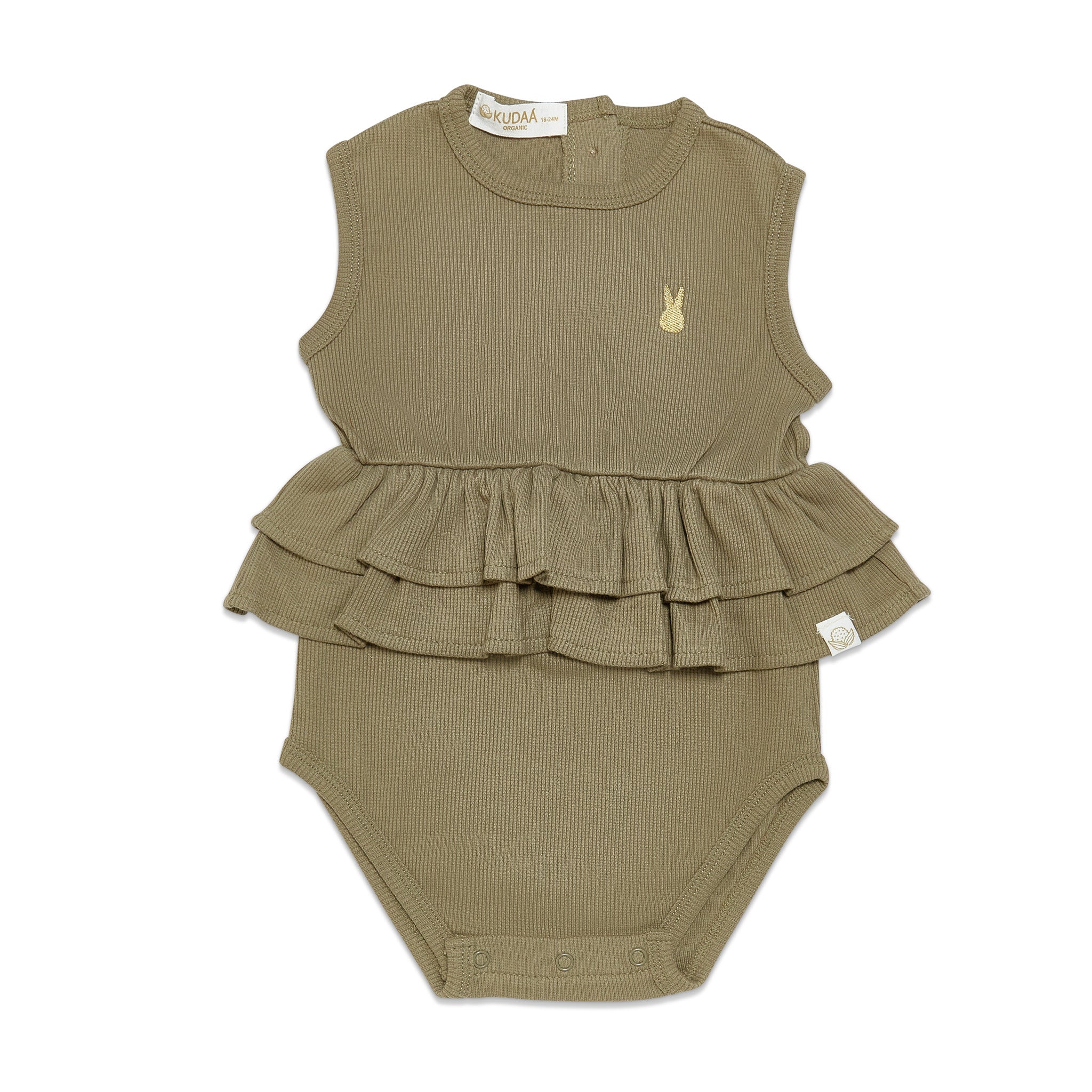 Organic Baby Tank Ruffle Waist Romper - Soft Cotton One-Piece Outfit for Newborns & Infants | Perfect for Summer Playdates, Beach Trips & Photo Shoots