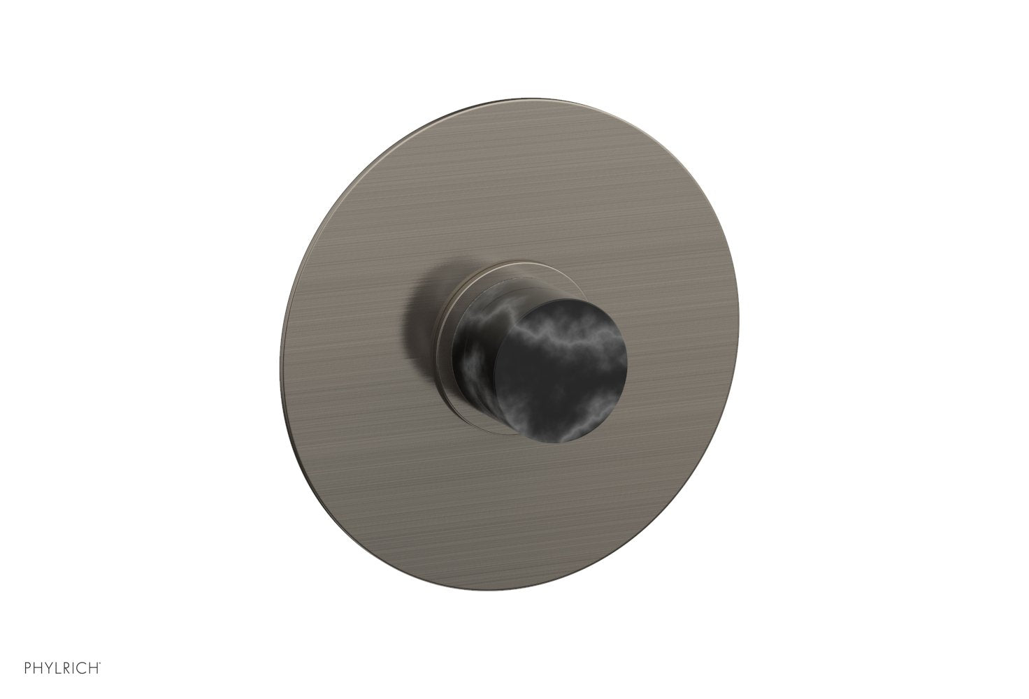 BASIC II Pressure Balance Round Shower Plate & Handle Trim Kit - Black Marble Handle 4 182 - Perfect for Modern Bathroom Renovations and Spa-Like Shower Experiences