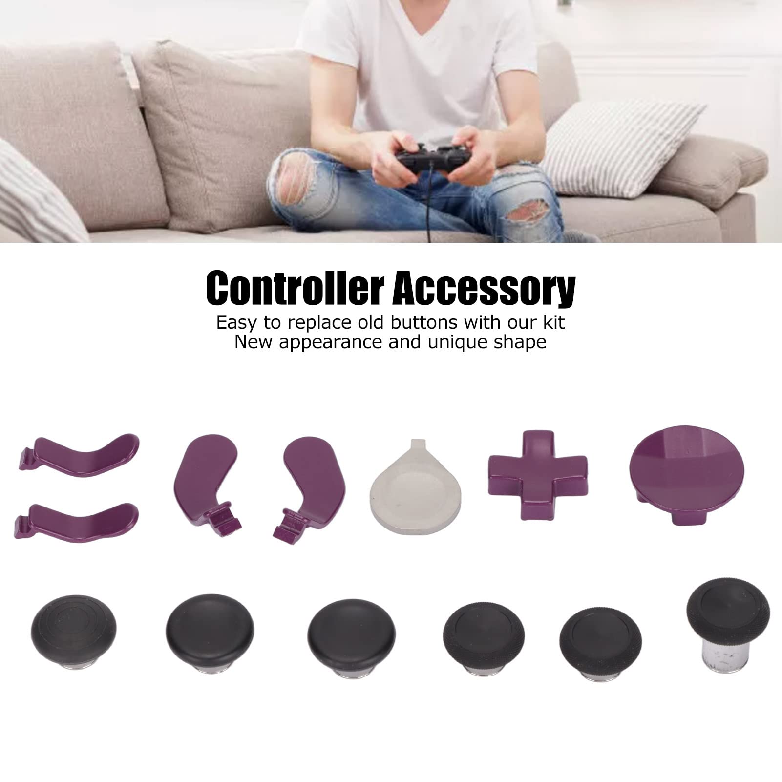 Premium Stainless Steel Xbox One Elite Series 2 Controller Accessories Kit - Durable Replacement Parts with Textured Grips & Adjustable Tools for Enhanced Gaming Performance (Perfect for Competitive Gaming, Long Sessions & Controller Customization)