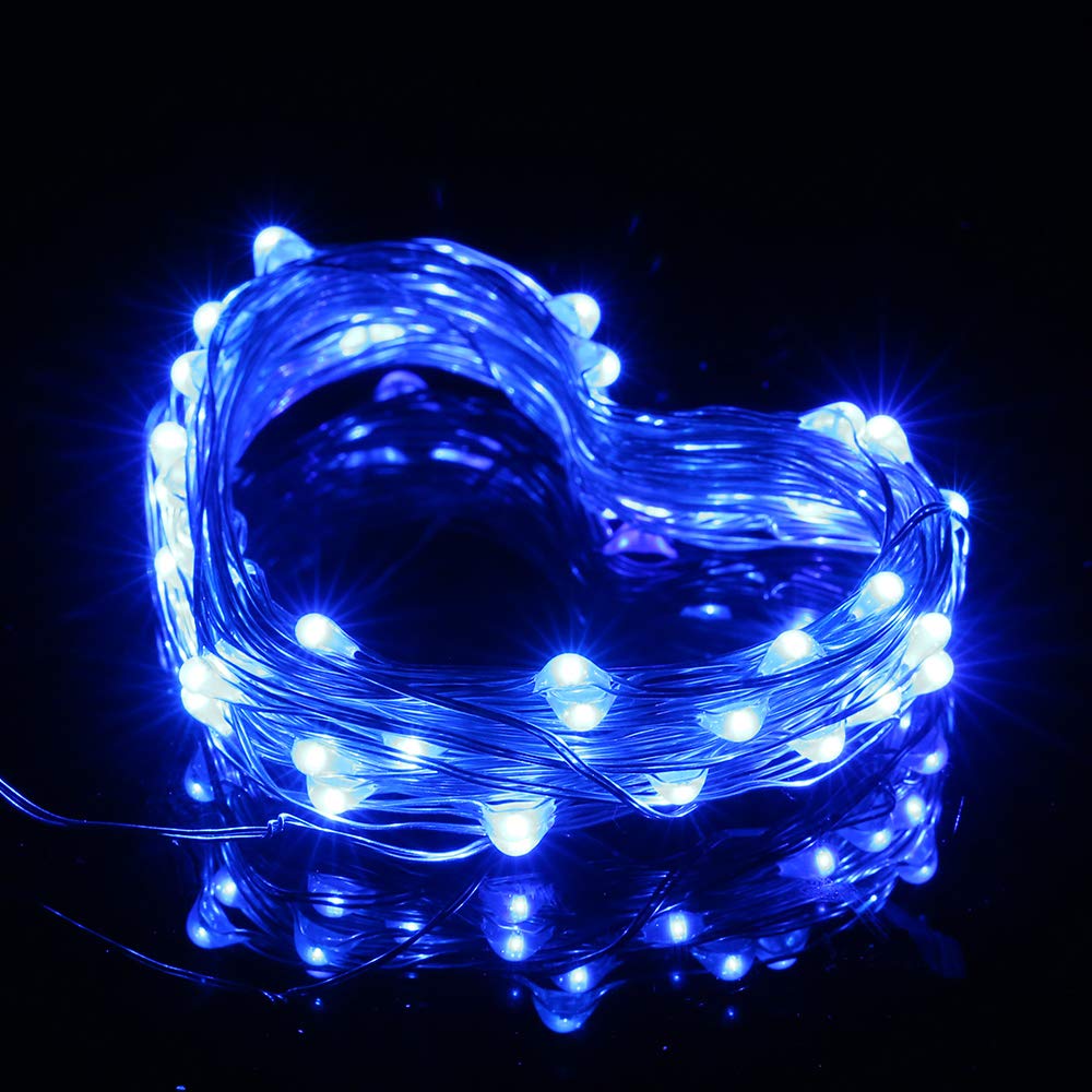 Battery Operated Fairy Lights - 2 Pack Mini 3*AAA Powered Copper Wire LED Starry String Lights for Bedroom, Christmas, Party & Home Decoration (5m/16ft Blue) | Perfect for Wedding, Garden, DIY Projects & Indoor/Outdoor Decor