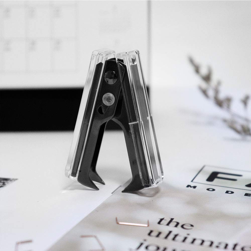 Premium Acrylic Gold Scissors & Staple Remover Set - Office & Craft Supplies for Paper Cutting, Document Editing, Scrapbooking (Black)