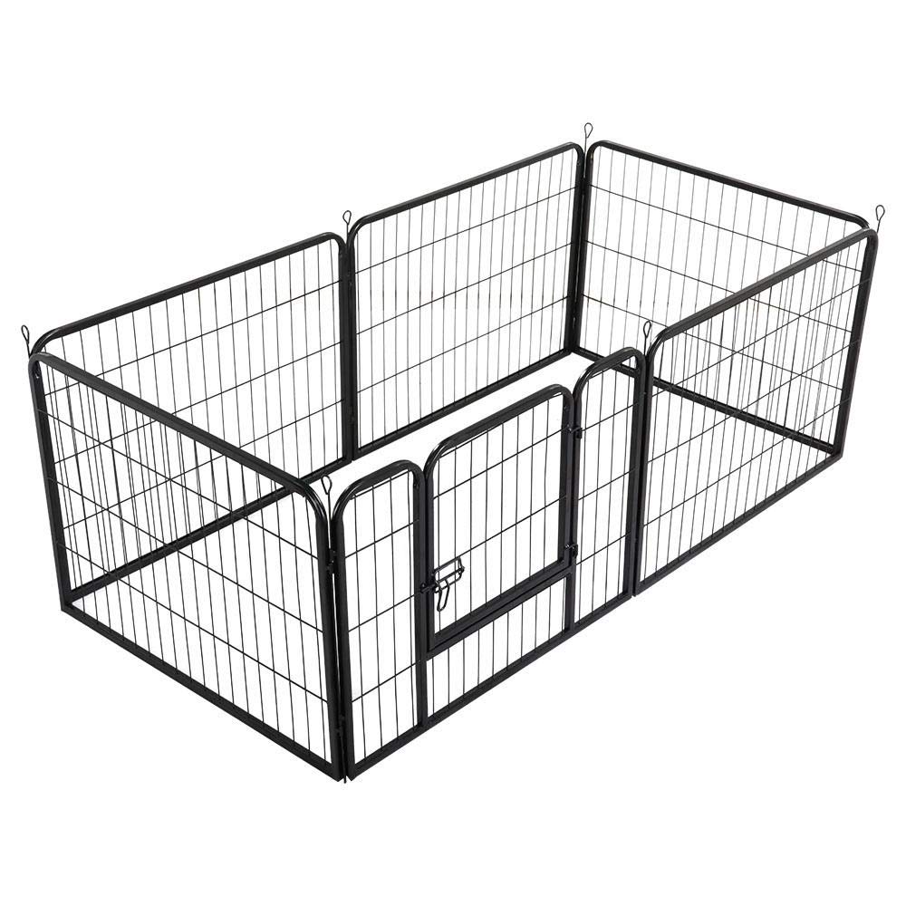 Yaheetech 18-Panel 24-Inch Foldable Metal Dog Exercise Pen with Door - Portable Pet Fence for Puppies, Ducks & Chickens - Indoor & Outdoor Use for Playpen, Training & Containment