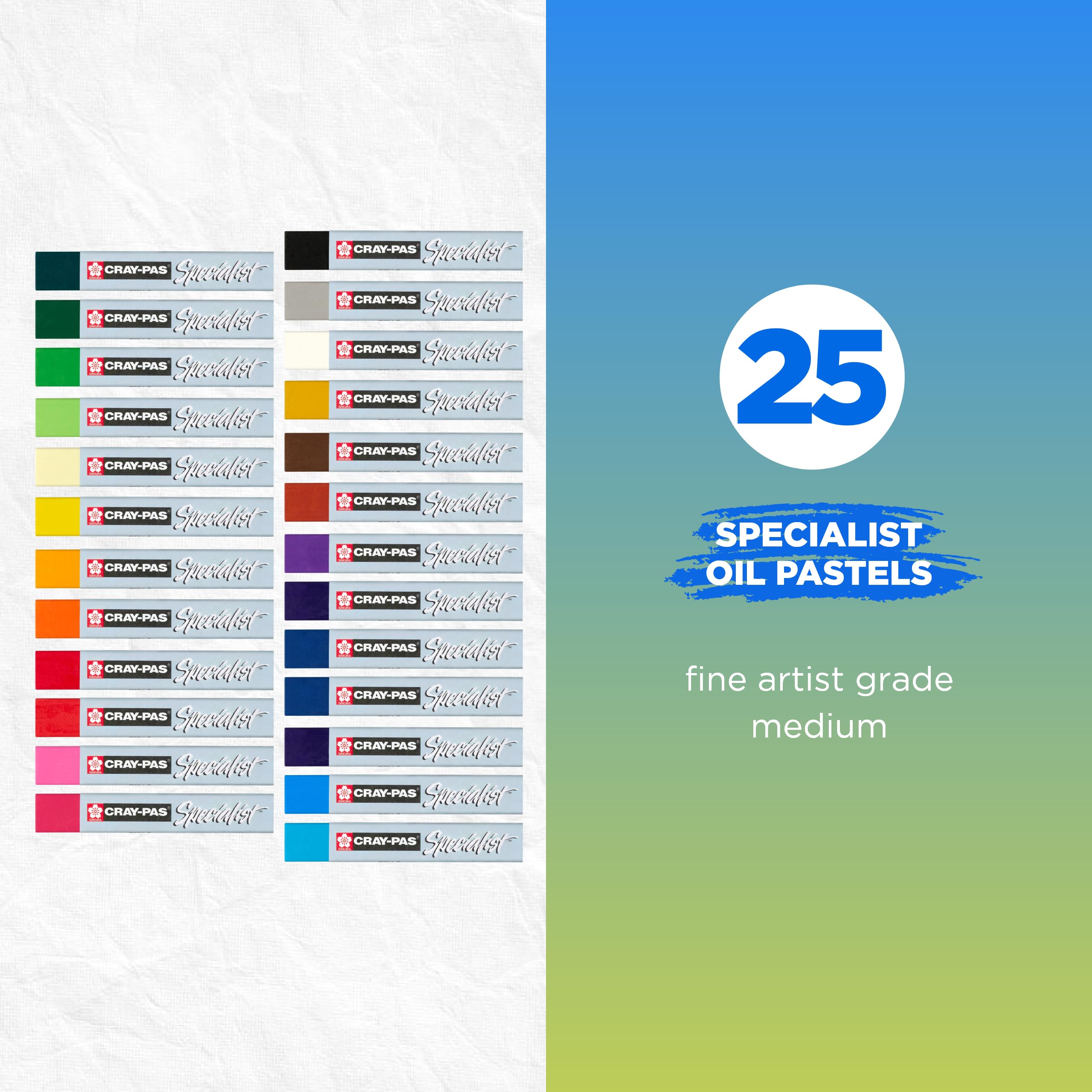 SAKURA Cray-Pas Specialist Oil Pastel Set - 25 Vibrant Colors, Premium Artist Quality Wax & Oil Pigments - Perfect for Professional Drawing, Sketching & Mixed Media Art