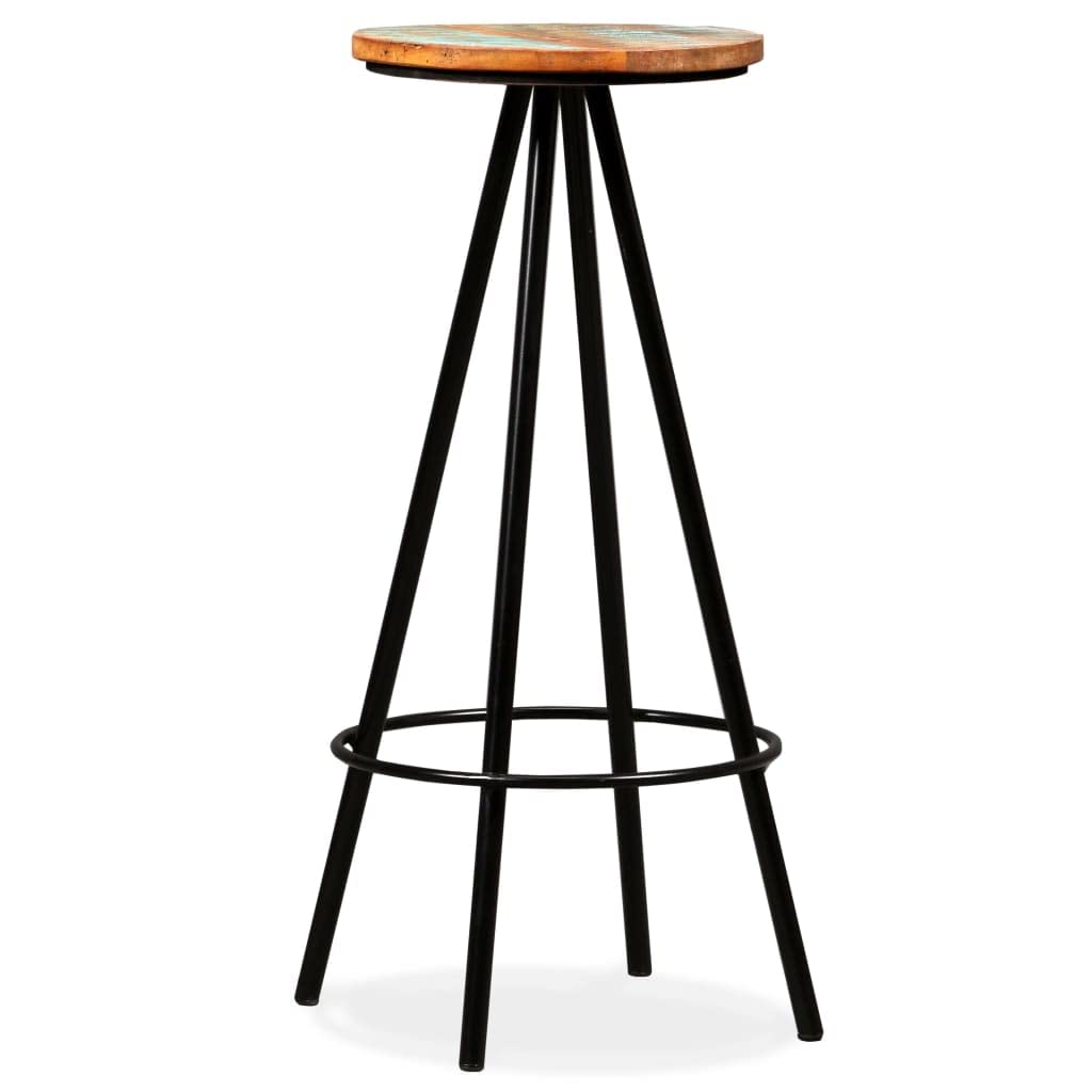 4-Piece Solid Reclaimed Wood Bar Stools Set - Rustic Industrial Style Counter Height Stools for Kitchen Island, Breakfast Nook, and Home Bar Decor