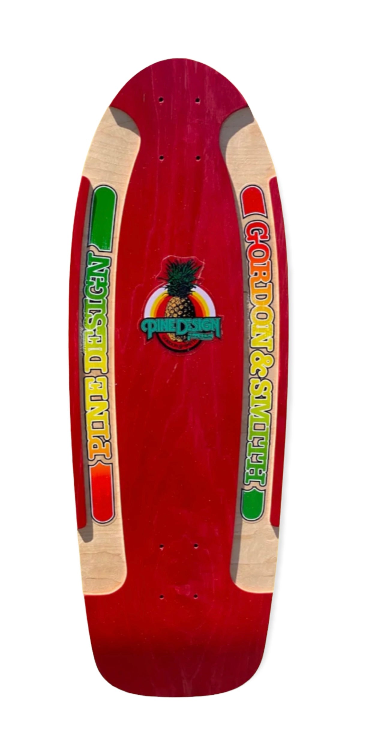 G&S Pine Design II Red Stain Reissue Skateboard Deck - Classic 80s Style for Street Skating & Collectors - Perfect for Cruising, Tricks & Vintage Skateboard Enthusiasts